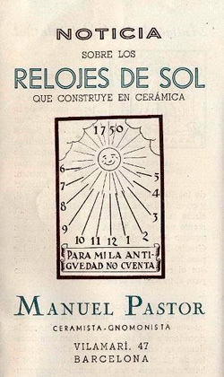 Manuel Pastor, ceramista-gnomonista