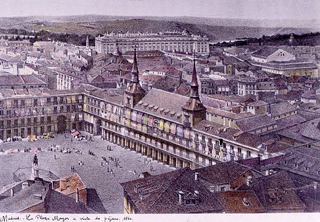 Plaza Mayor a vista de pájaro, 1860