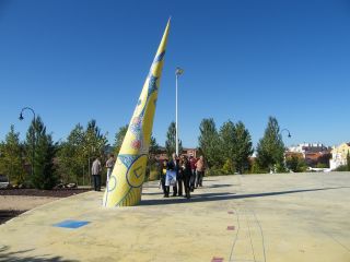 Reloj plaza Taiyo,Parque de los Principes, Cuenca ciudad