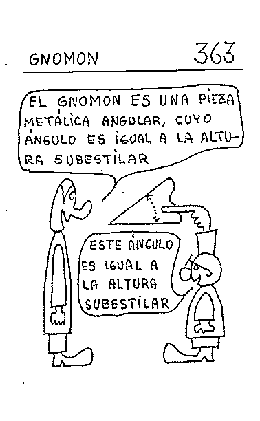 Gnomon 02 del reloj vertical declinante a poniente