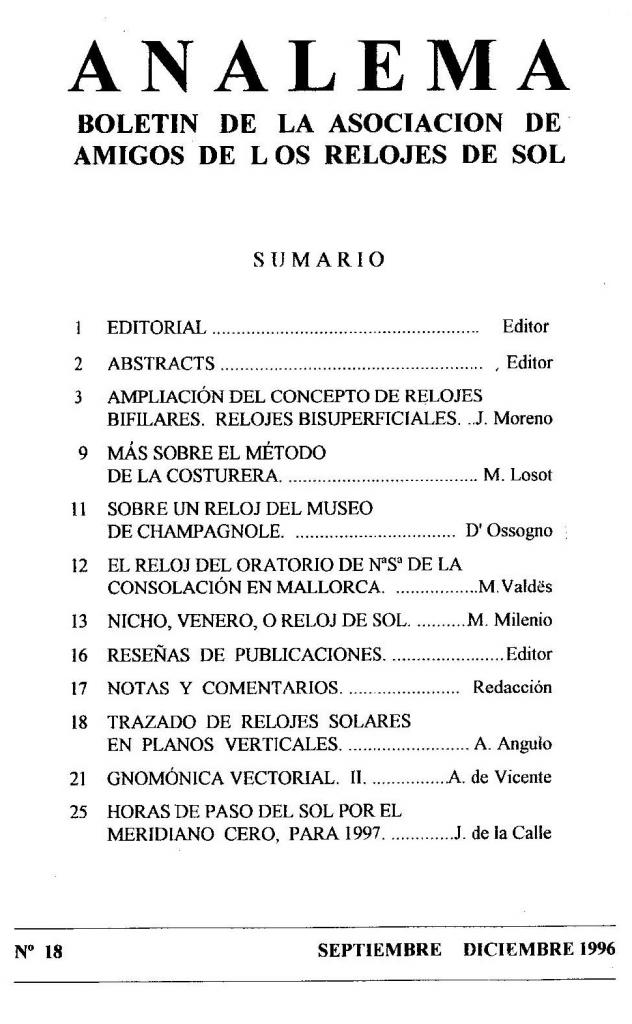 Analema 18 índice